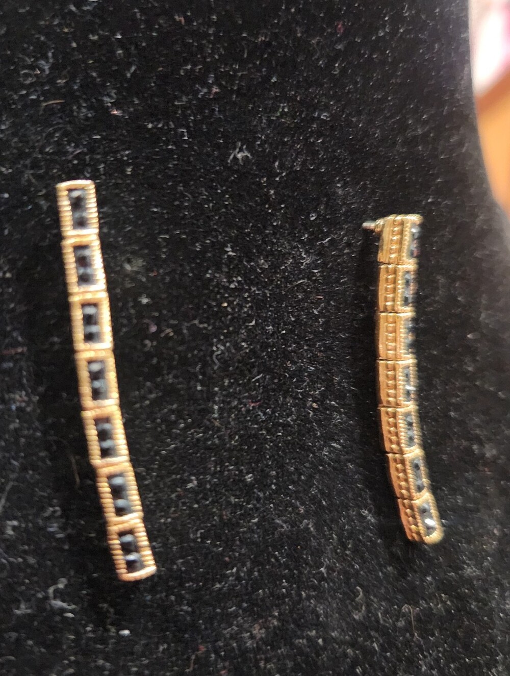 Vintage Gold Tone With Onx Stones